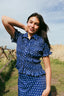 Dot Noir Smocked Top