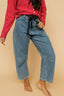 Joey Barrel Jeans in Medium Stripe