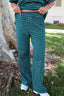 Terry Stripe Pants in Hunter Green