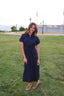 Liv Eyelet Dress in Navy