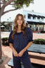 Lanie Stripe Blouse in Navy