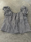 FINAL SALE - FLAWED Aspyn Gingham Blouse in Black - Small