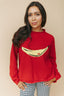 Banana Knit Sweater in Red