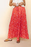 FINAL SALE - Cherry Blossom Maxi Skirt in Red