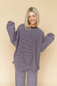 Porter Fleece Stripe Top in Lavender