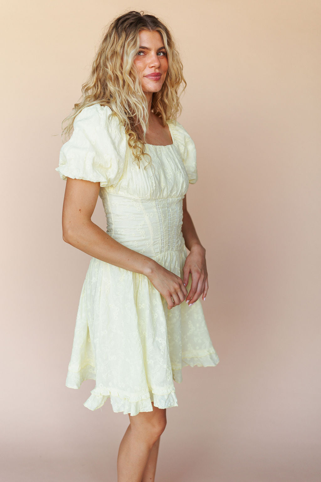 FINAL SALE - Anastasia Lace Dress In Buttercup X-Large