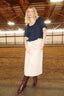 FINAL SALE - Zella Suede A-Line Skirt in Natural