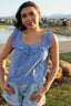 Gwen Checkered Tank in Blue
