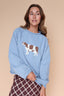 Cow Sweater in Dusty Blue