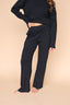 Blaire Polka Dot Pointelle Pants in Black