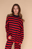 Gigi Knit Stripe Sweater in Navy/Red