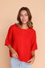 Nina Short Sleeve Cardi in Red