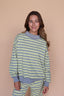 Bennett Stripe Mock Neck Pullover in Yellow