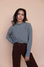 Parker Ribbed Stripe Turtleneck in Black