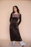 Serena Polka Dot Velvet Maxi in Brown