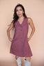 Berry Floral Shift Dress in Marsala