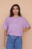 Pointelle Knit Cardigan in Lilac