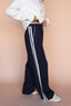 Linen Blend Track Pants in Navy