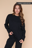 Blaire Polka Dot Pointelle Top in Black