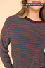 Skylar Stripe Top in Wine