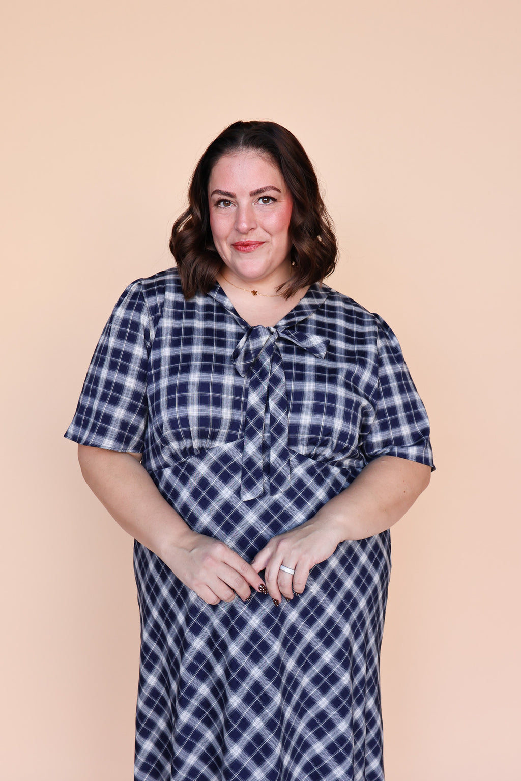 Highland Honey Plaid Midi Dress