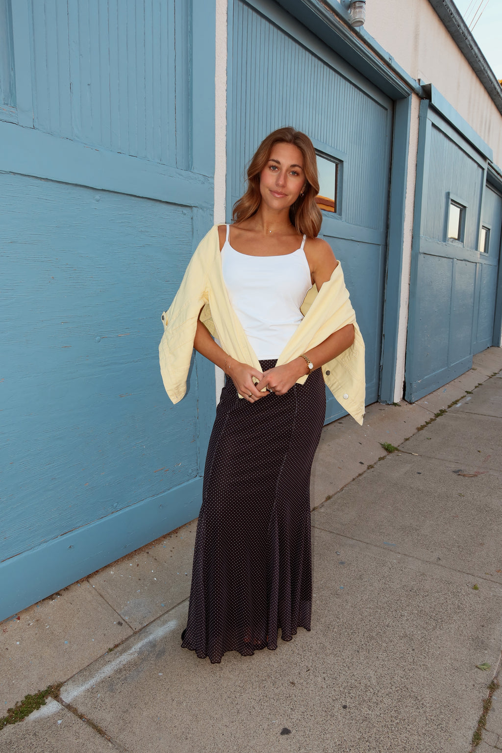 Love You Dot Maxi Skirt in Black