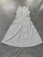 FINAL SALE - FLAWED Laurel Pinstripe Midi in Dusty Blue - Medium