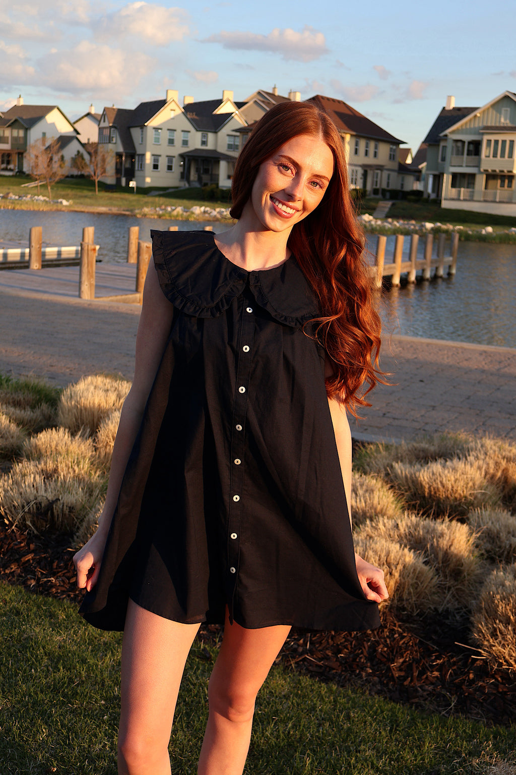Willow Cotton Linen Babydoll Dress Small