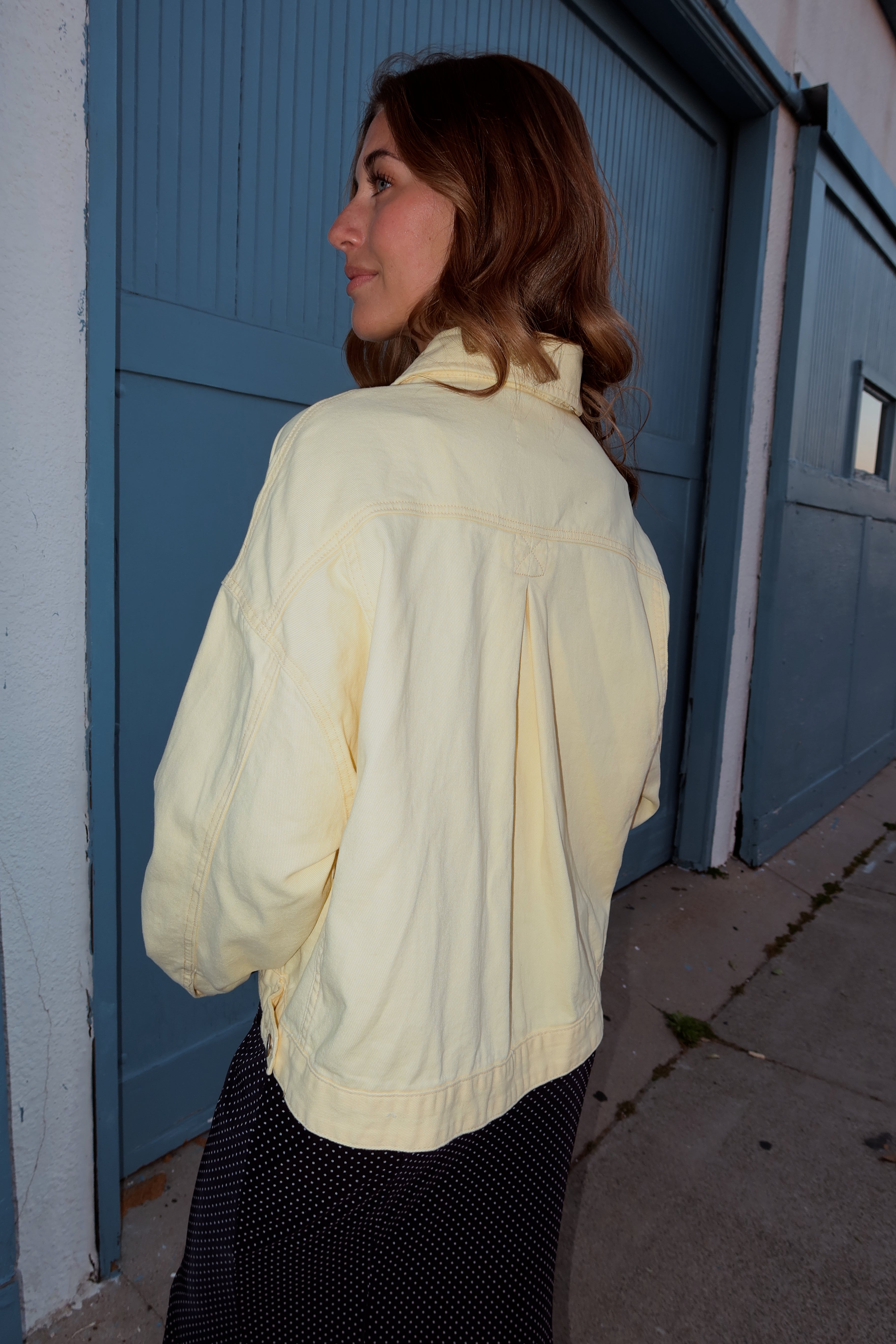 Reese Denim Jacket in Butter Yellow