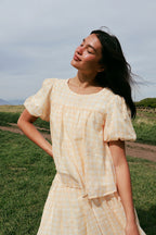 Holland Embroidered Gingham Blouse