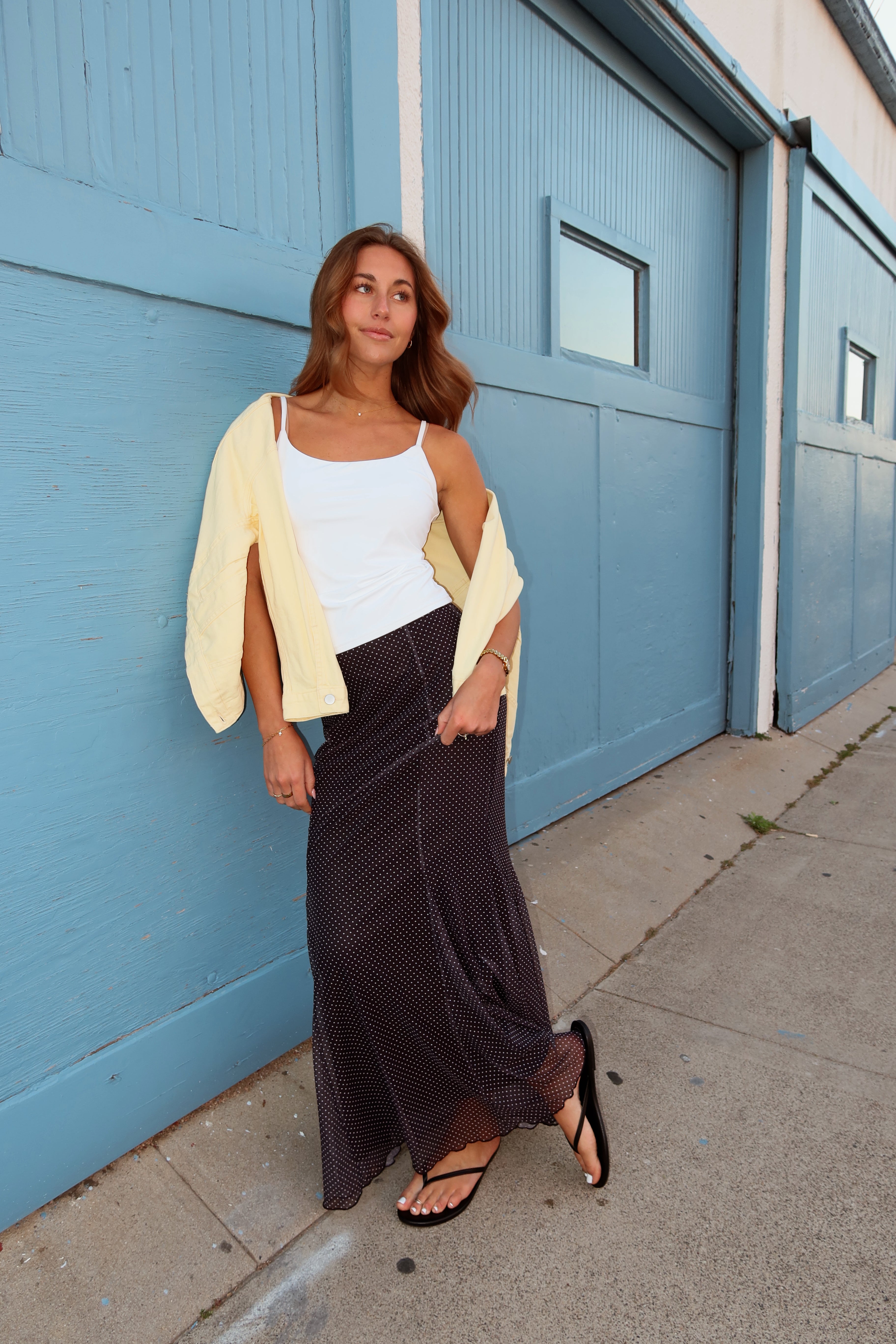 Love You Dot Maxi Skirt in Black Main image