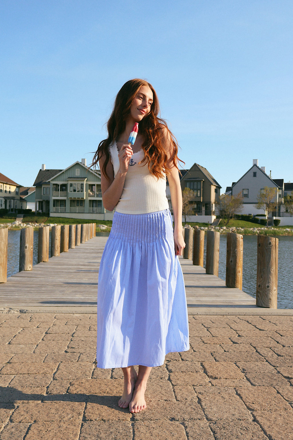 Ella Pinstripe Skirt
