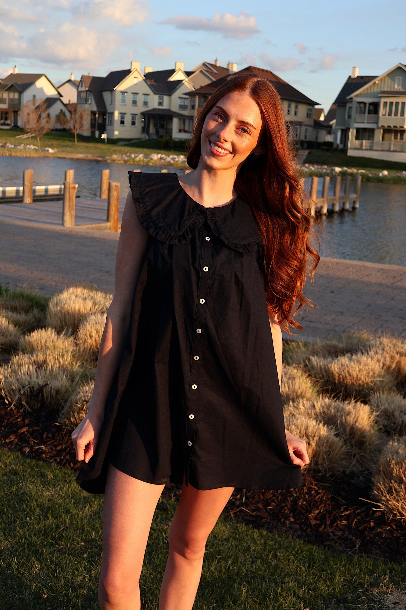 Willow Cotton Linen Babydoll Dress Small