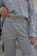 Carson Stripe Pants in Grey