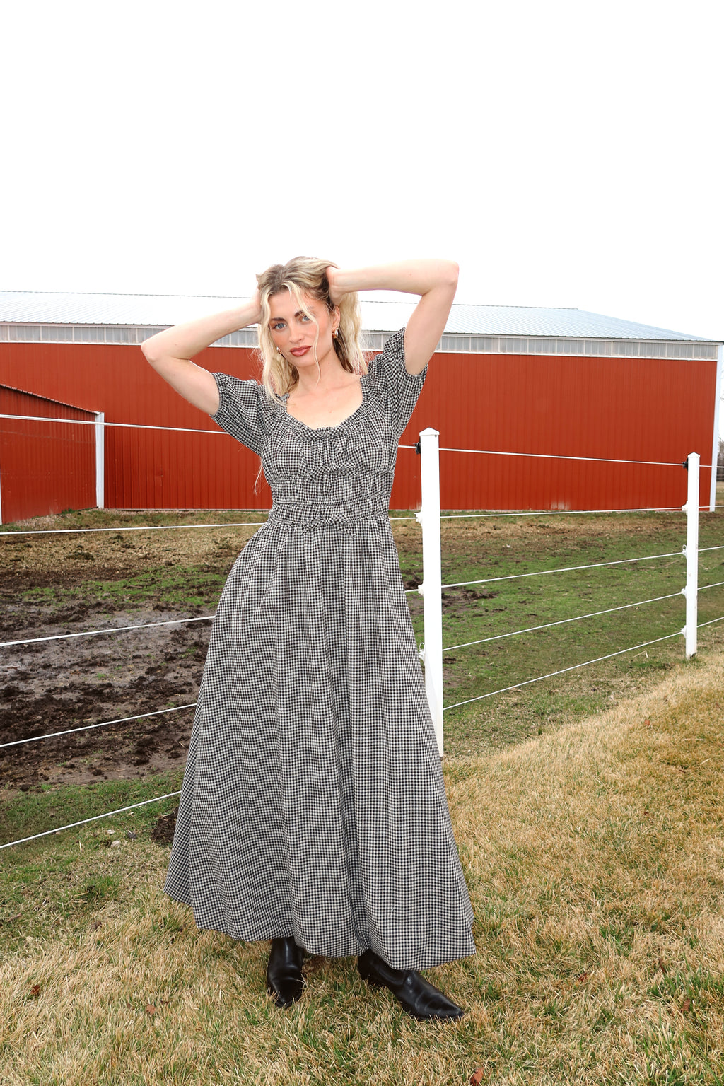 Blackberry Gingham Maxi