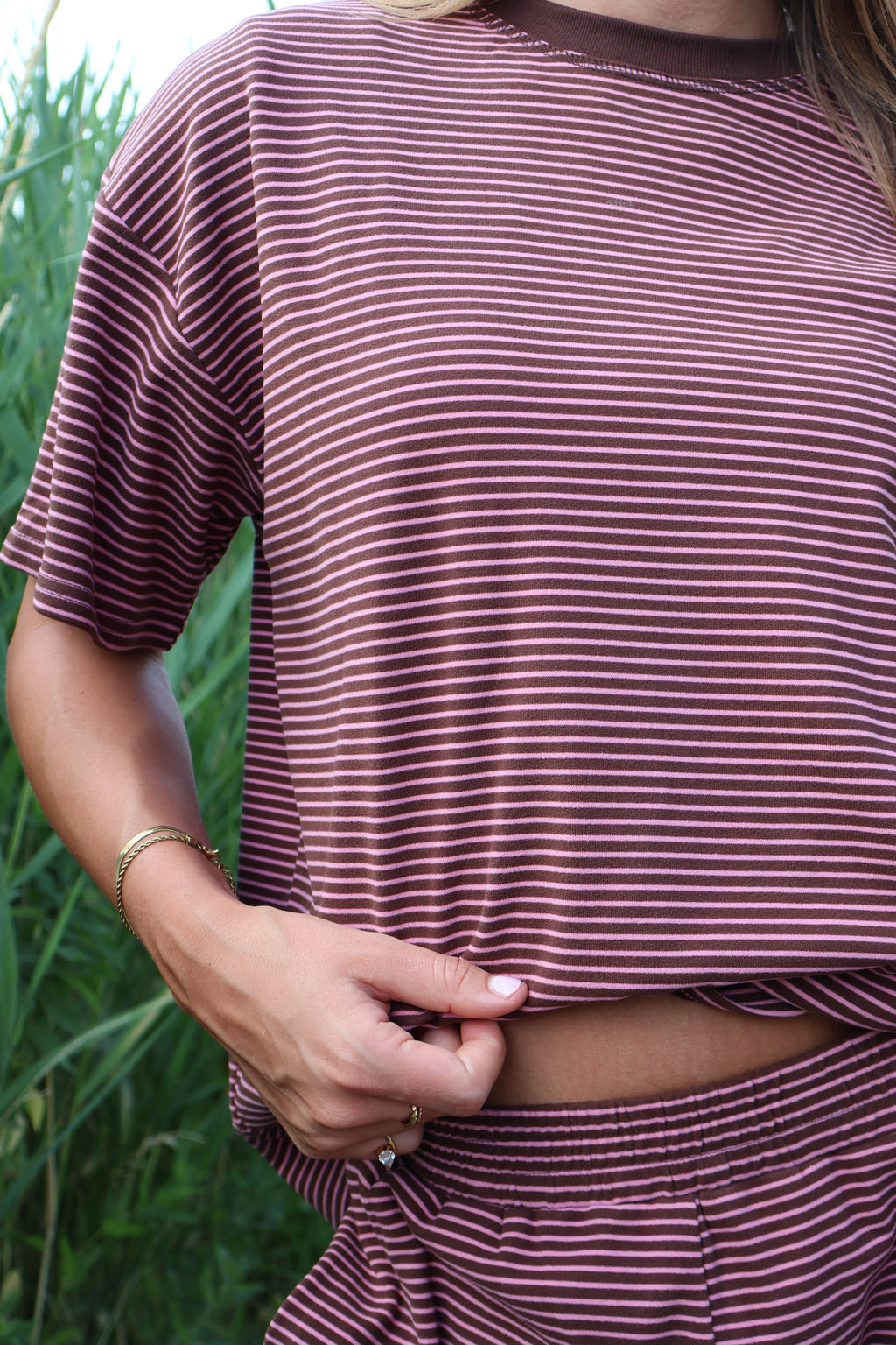Porter Fleece Stripe Tee