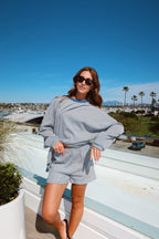 Parker Stripe Ribbed Shorts in Blue