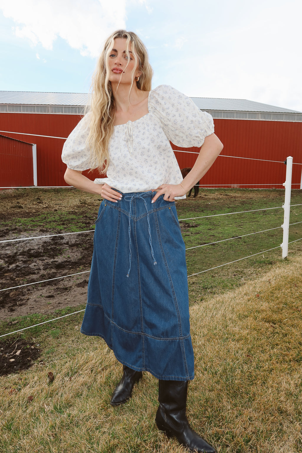 Tulsa Denim Skirt in Medium Wash