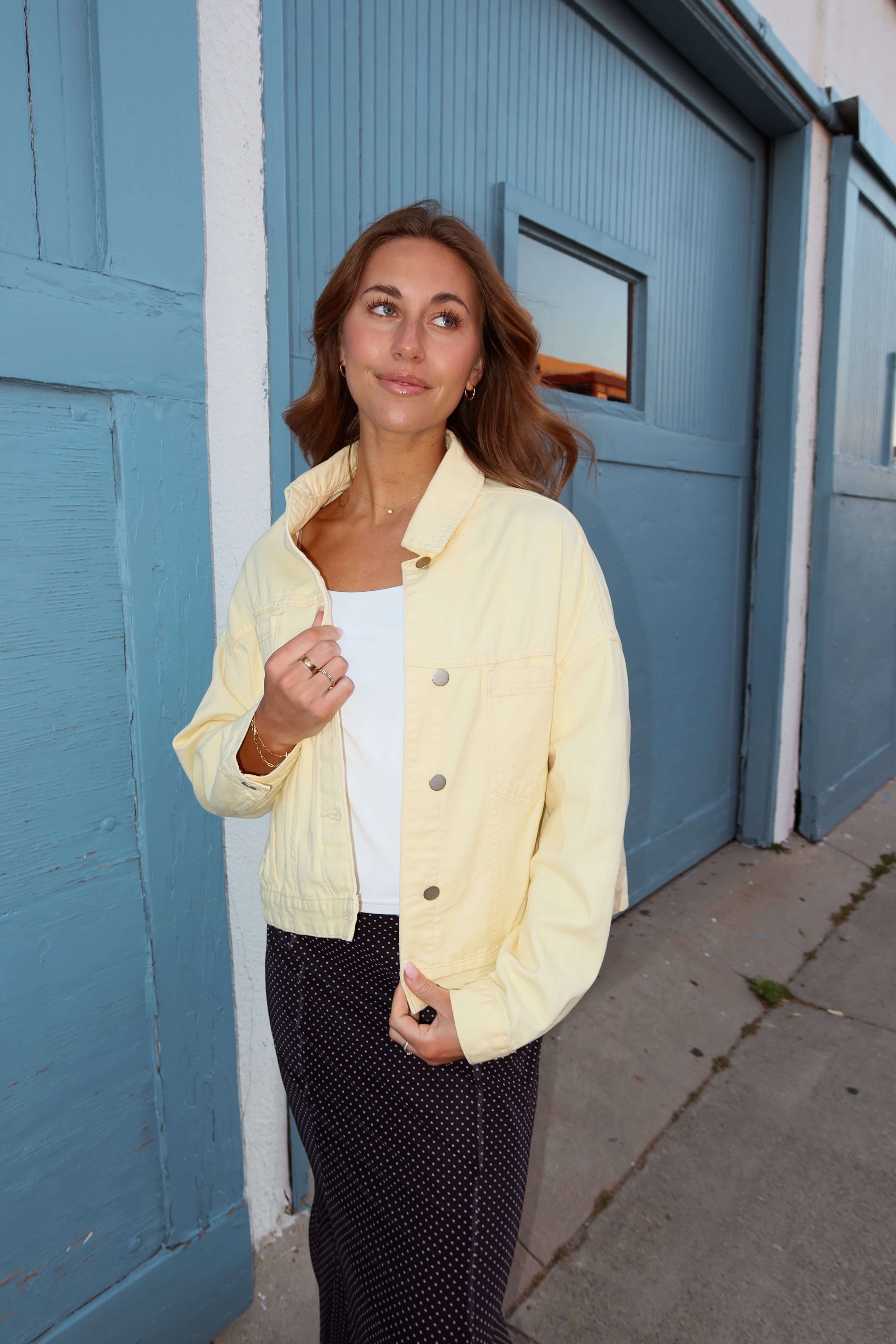 Reese Denim Jacket in Butter Yellow