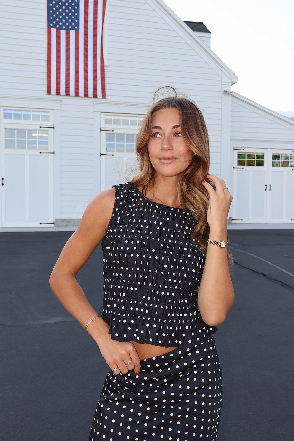 Dot Darling Smocked Tank