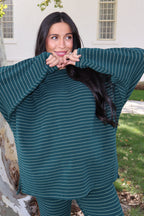 Porter Pinstripe Fleece Pullover in Green