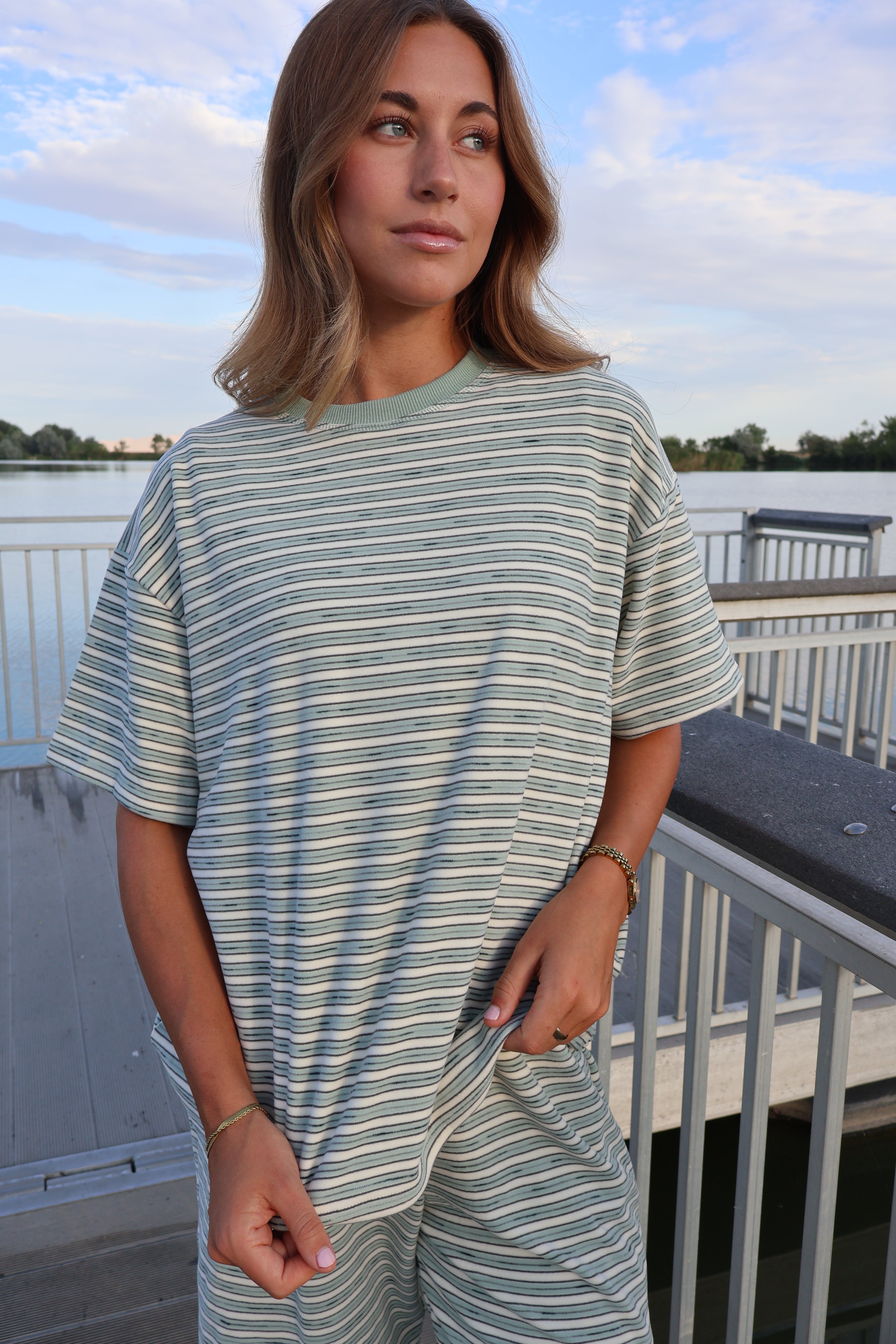 Cameron Fleece Stripe Tee Secondary image