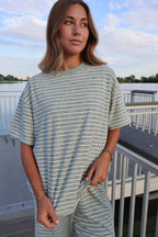 Cameron Fleece Stripe Tee