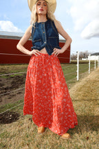 Dahlia Floral Maxi in Red