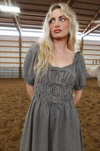 Blackberry Gingham Maxi