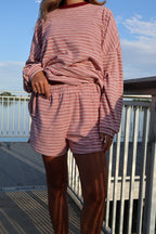 Cameron Stripe Fleece Shorts