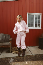 Dolly Gingham Pullover in Pink