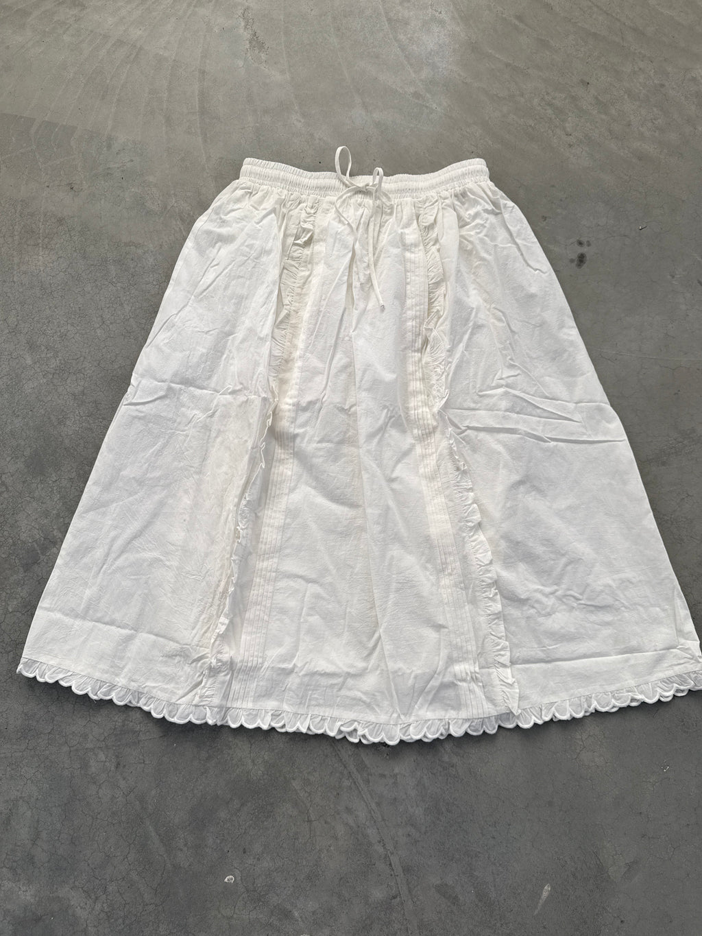 FINAL SALE - FLAWED Hattie Cotton Skirt in Ivory - Medium
