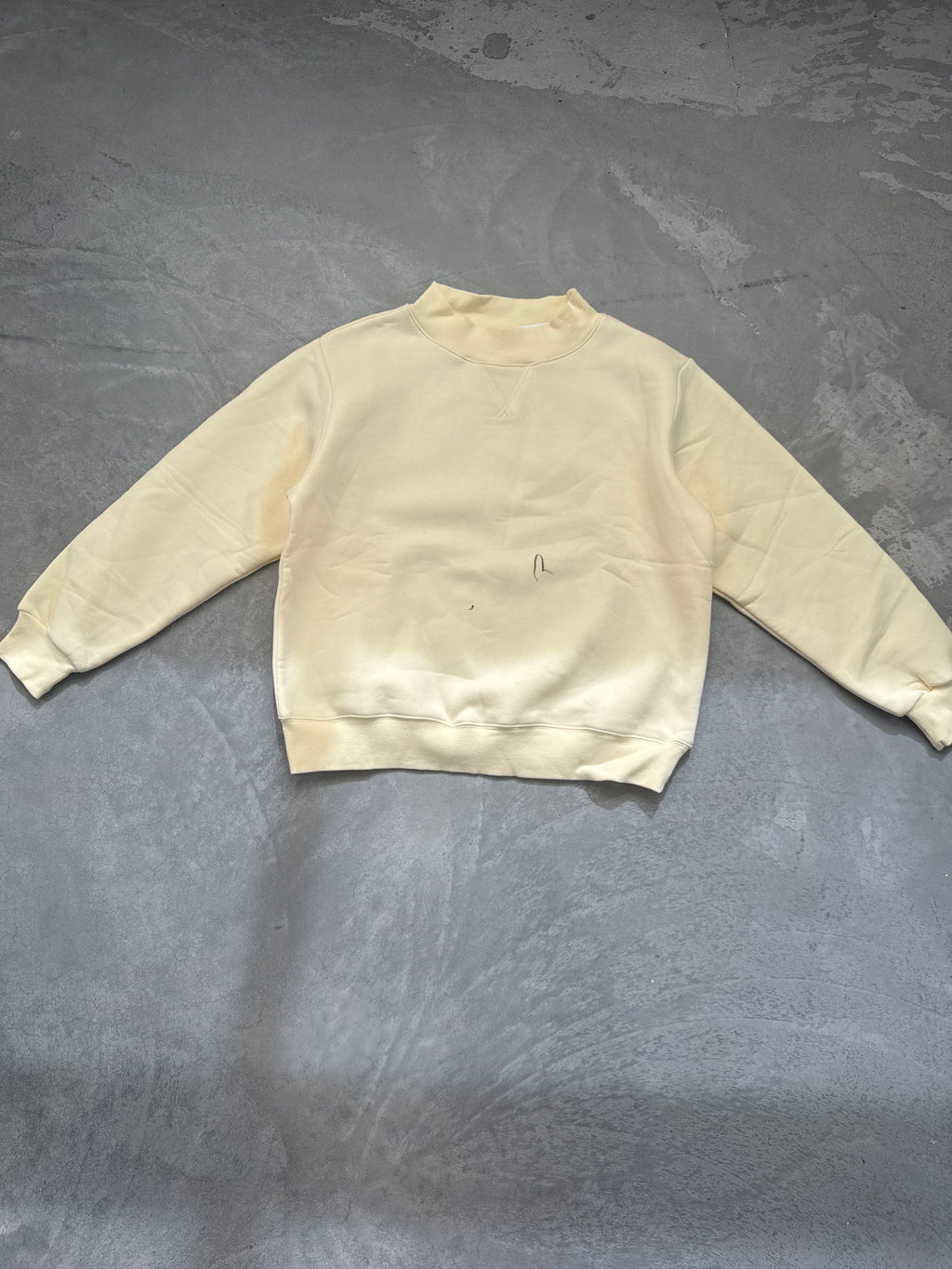 FINAL SALE - FLAWED Mock Neck Pullover in butter - Small