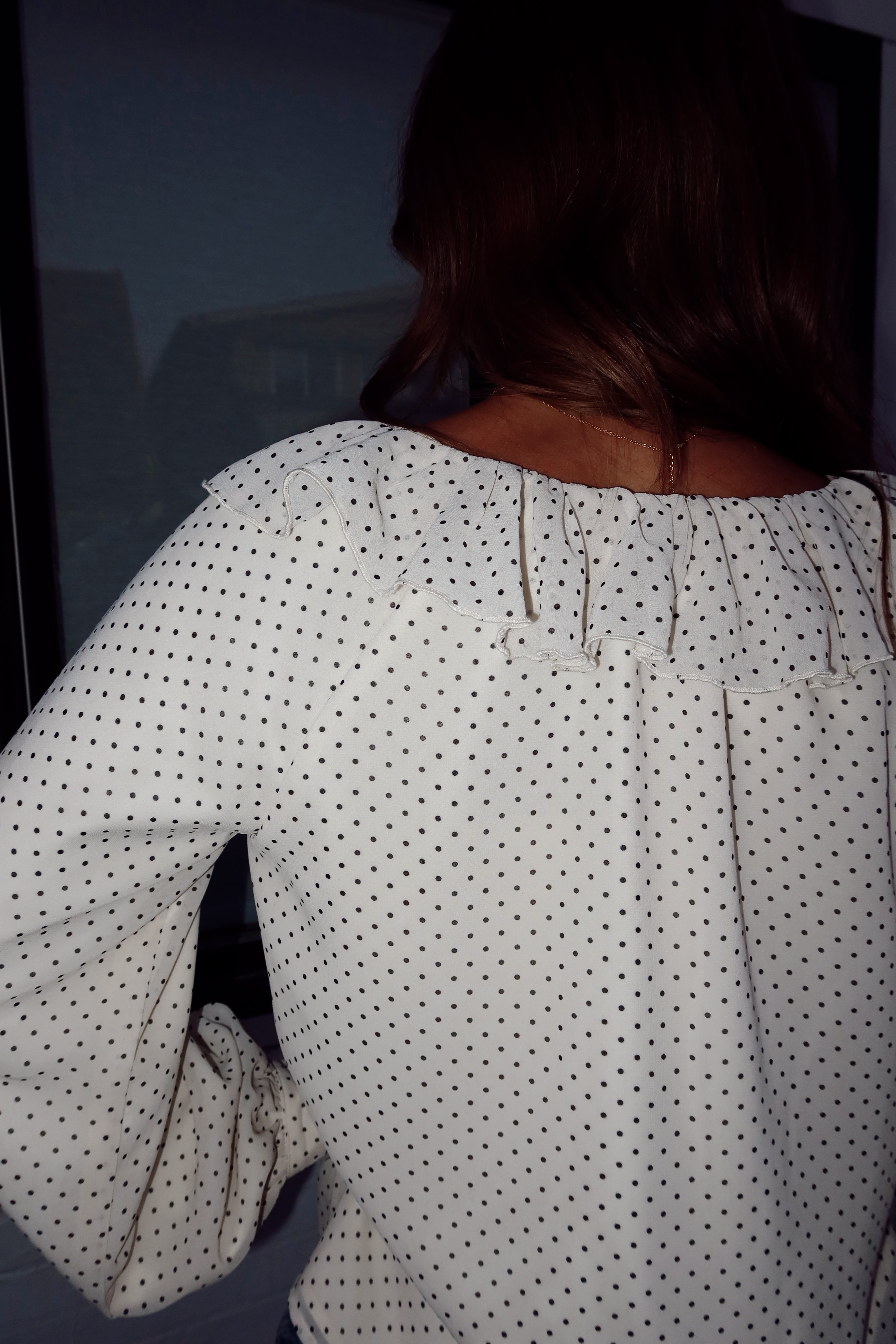 Cherie Polka Dot Ruffle Top – Henly